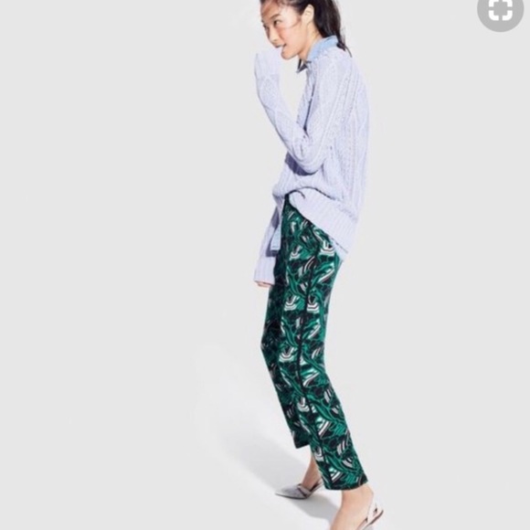 J. Crew Pants - J. Crew tuxedo pants in green retro floral